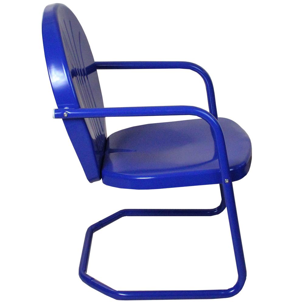 34-Inch Outdoor Retro Tulip Armchair  Blue. Picture 4