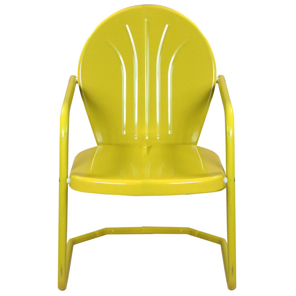 34-Inch Outdoor Retro Tulip Armchair  Yellow. Picture 3