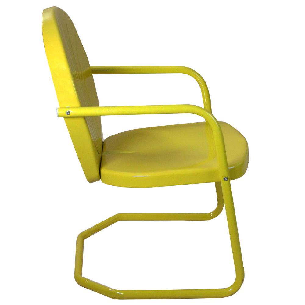 34-Inch Outdoor Retro Tulip Armchair  Yellow. Picture 4