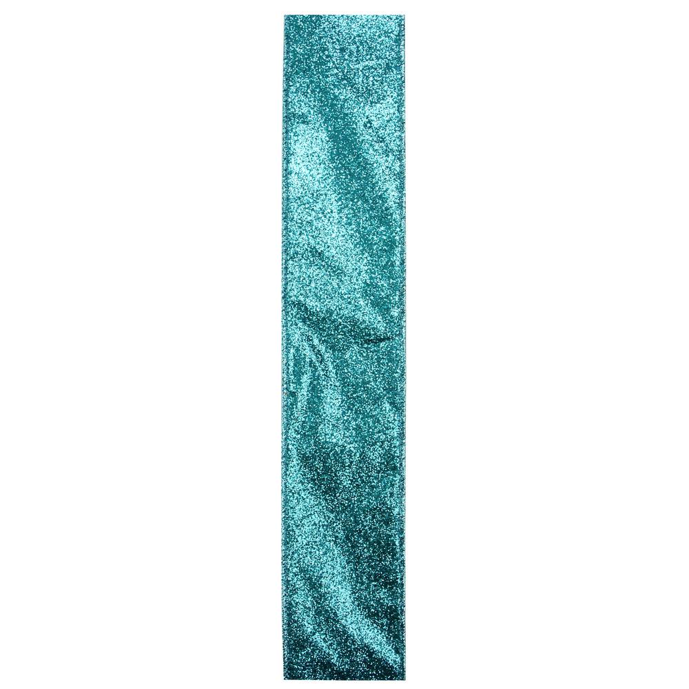 Pack of 12 Shimmering Teal Green Solid Wired Christmas Craft Ribbon - 2.5" x 120. Picture 2