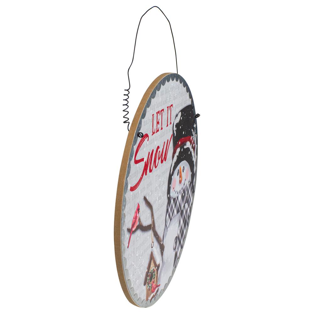 13.5" Snowman with Birdhouse Let it Snow Christmas Wall Decor. Picture 2