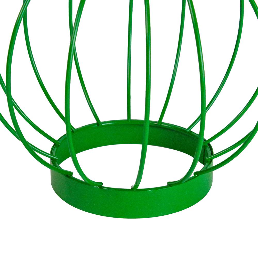 6.5" Green Outdoor Hanging LED Solar Lantern with Handle. Picture 4