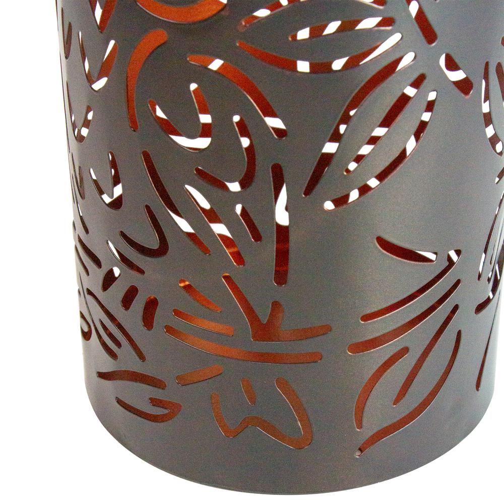 8" Black Owl Outdoor Solar Lantern with Handle. Picture 4