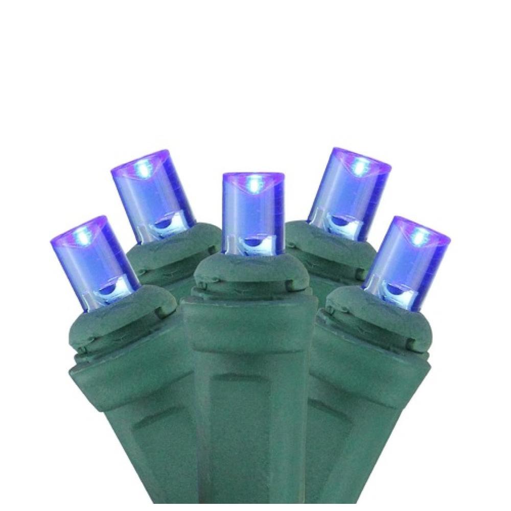4' x 6' Blue LED Wide Angle Christmas Net Lights - Green Wire. Picture 1