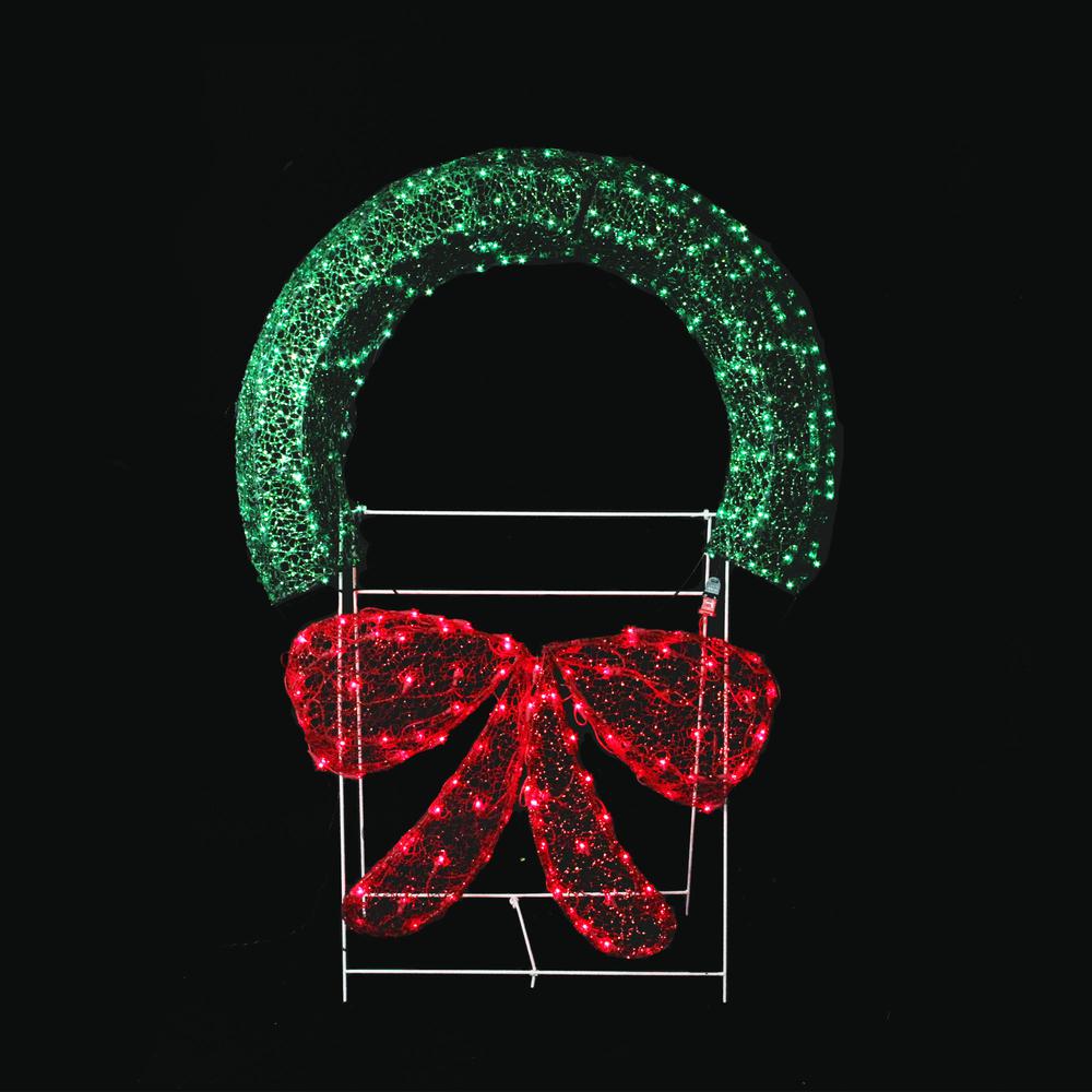 48" Commercial-Sized Lighted Tinsel Christmas Wreath Outdoor Decoration. Picture 3