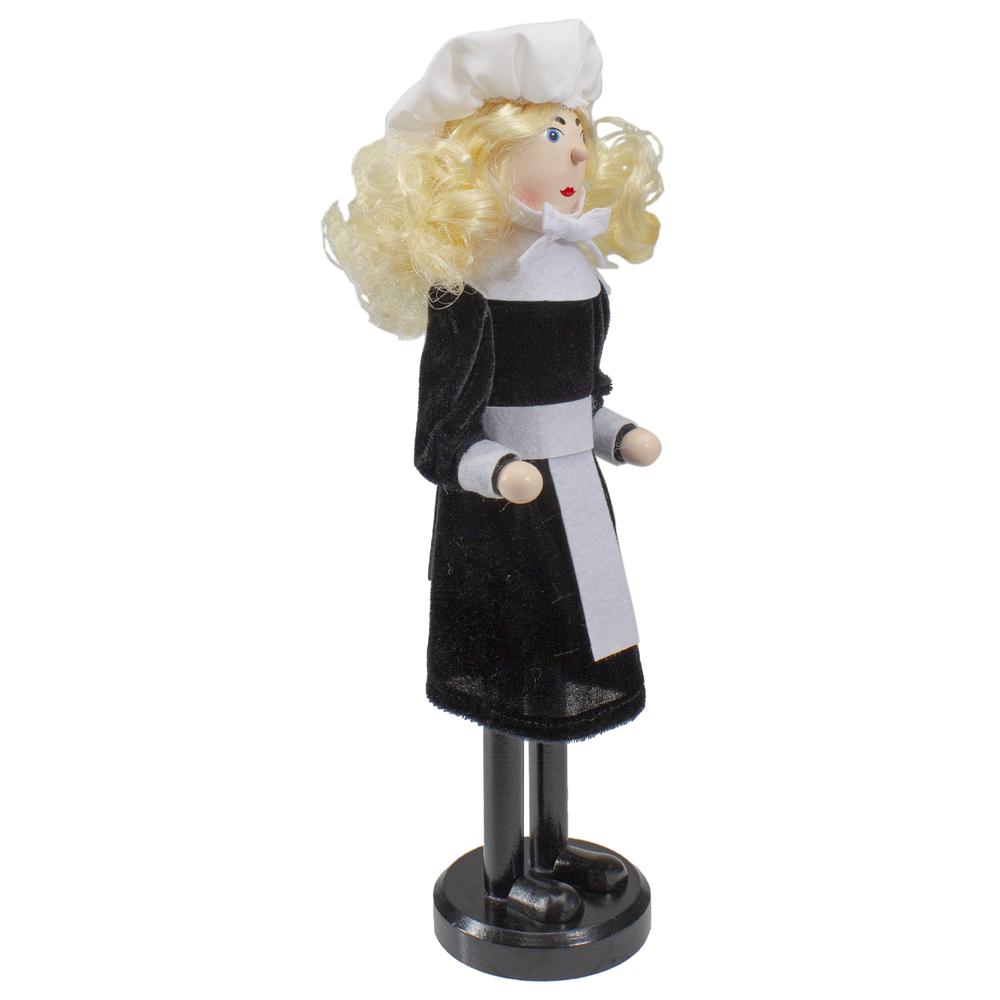 14" Pilgrim Woman Wooden Fall Harvest Thanksgiving Nutcracker. Picture 4