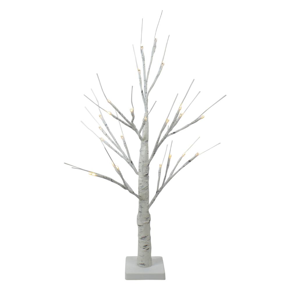24" Lighted Christmas Twig Tree Outdoor Decoration - Warm White LED Lights. Picture 1