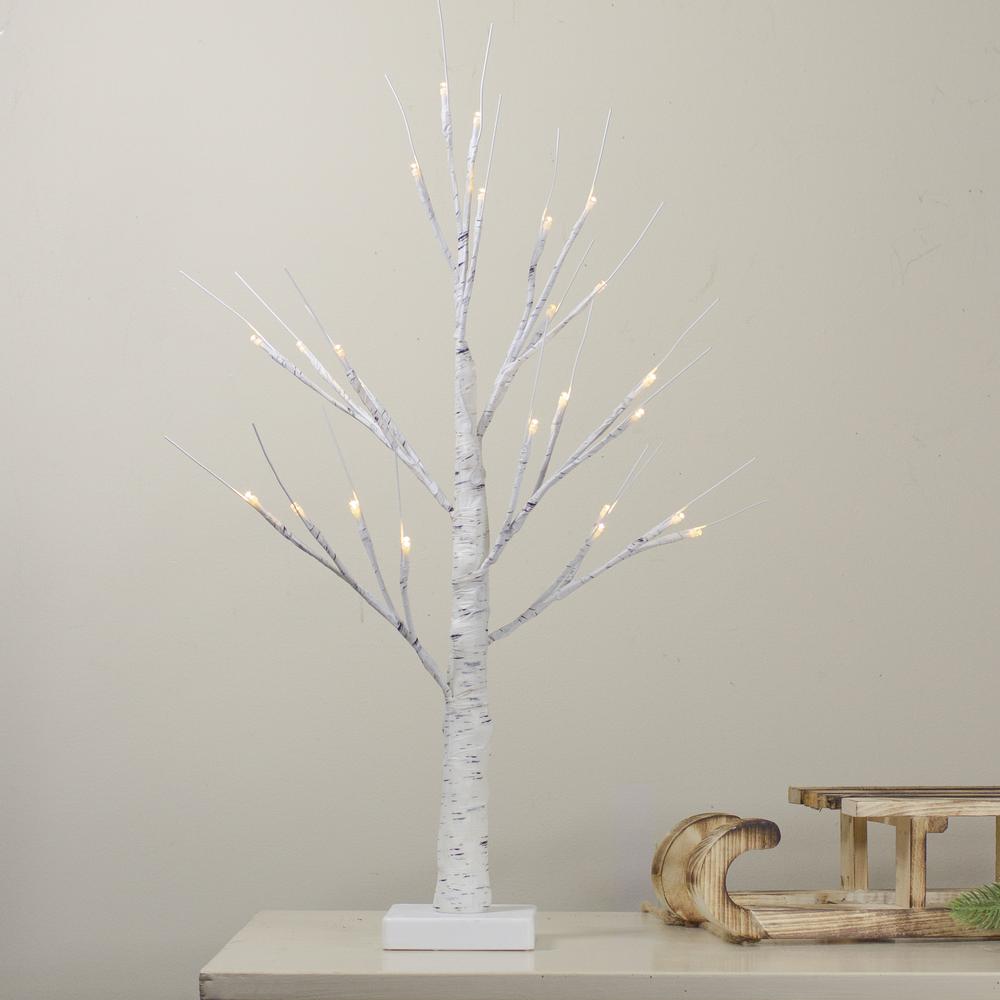 24" Lighted Christmas Twig Tree Outdoor Decoration - Warm White LED Lights. Picture 2
