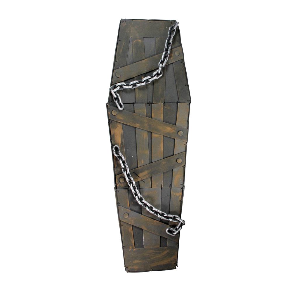 63" Animated and Musical Chained Shaking Coffin Halloween Decoration. Picture 2