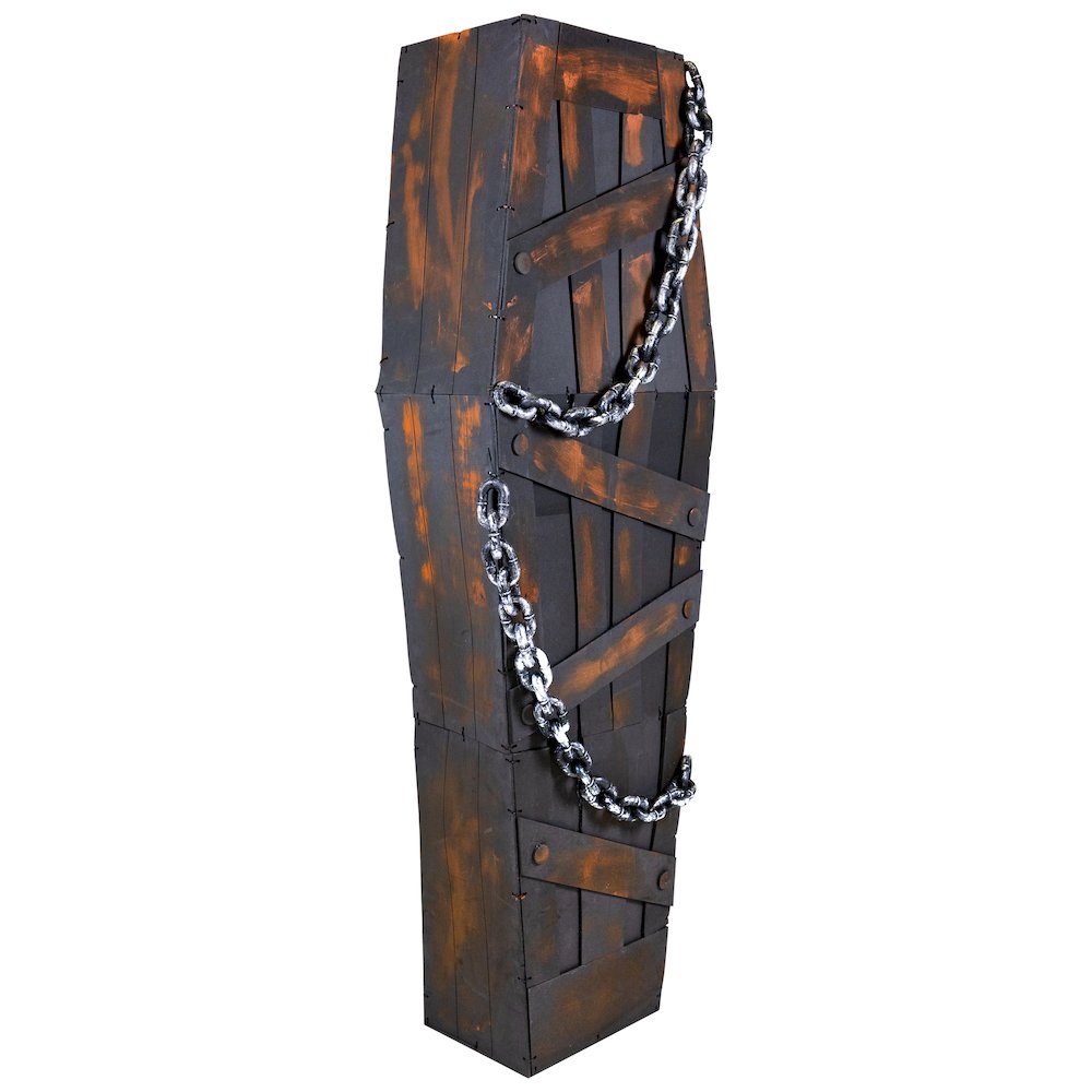 63" Animated and Musical Chained Shaking Coffin Halloween Decoration. Picture 3