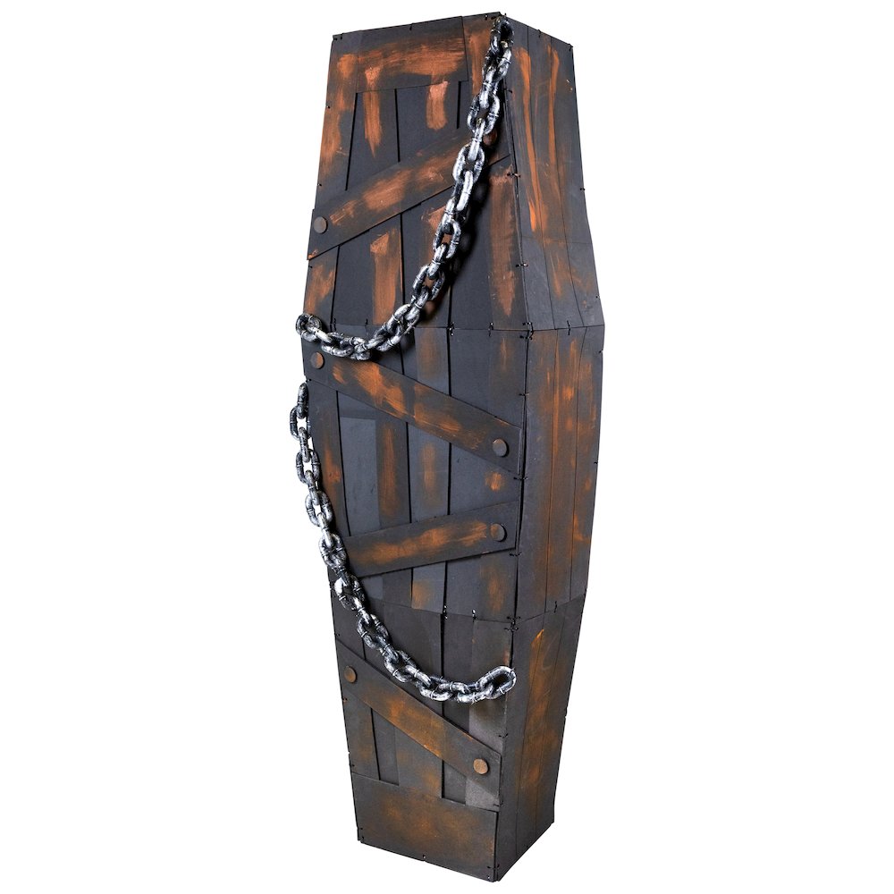 63" Animated and Musical Chained Shaking Coffin Halloween Decoration. Picture 4