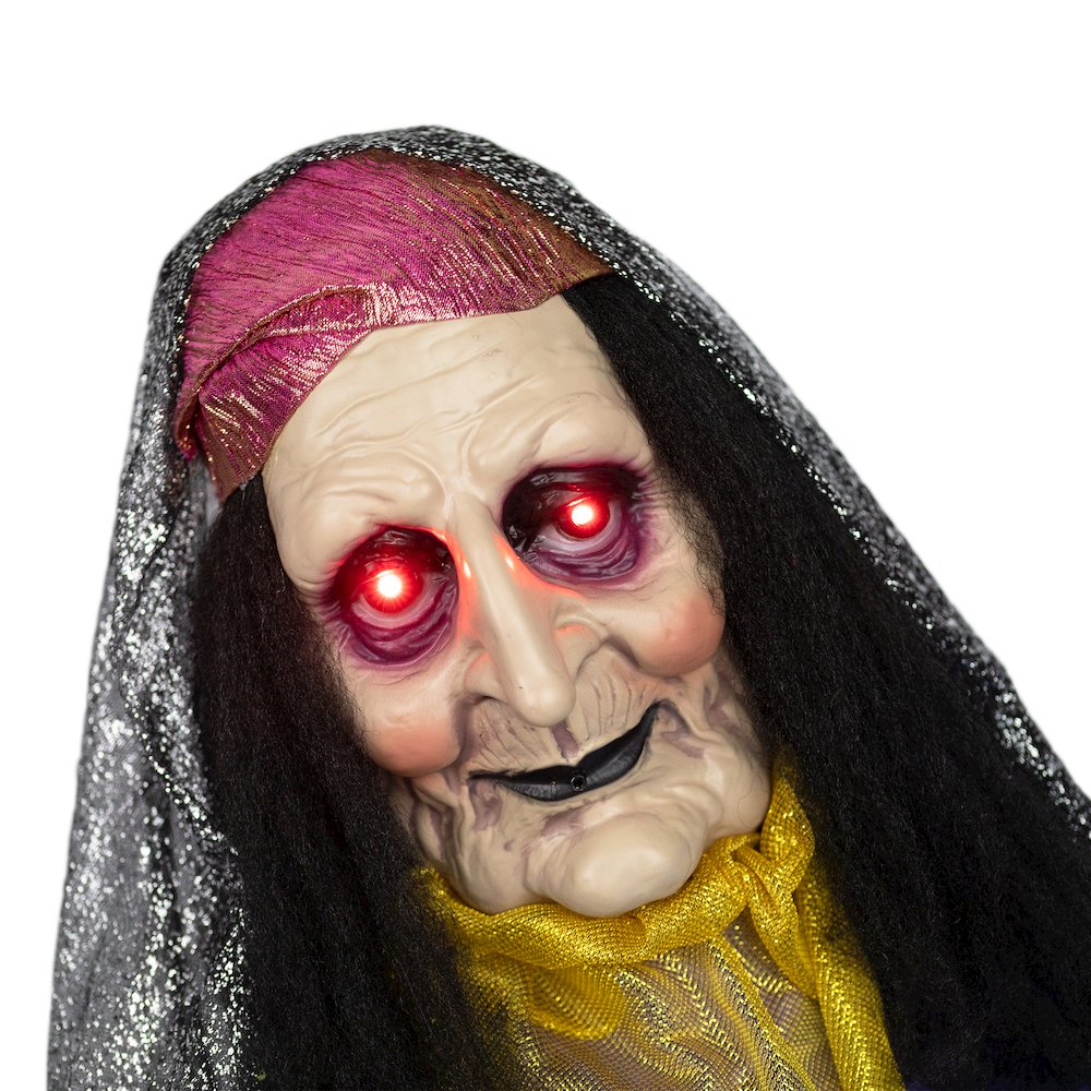 20" Animated Fortune Teller Halloween Decoration. Picture 5