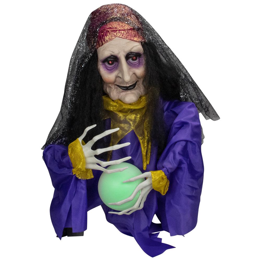 20" Animated Fortune Teller Halloween Decoration. Picture 1