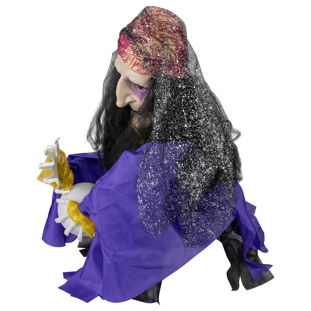 20" Animated Fortune Teller Halloween Decoration. Picture 4