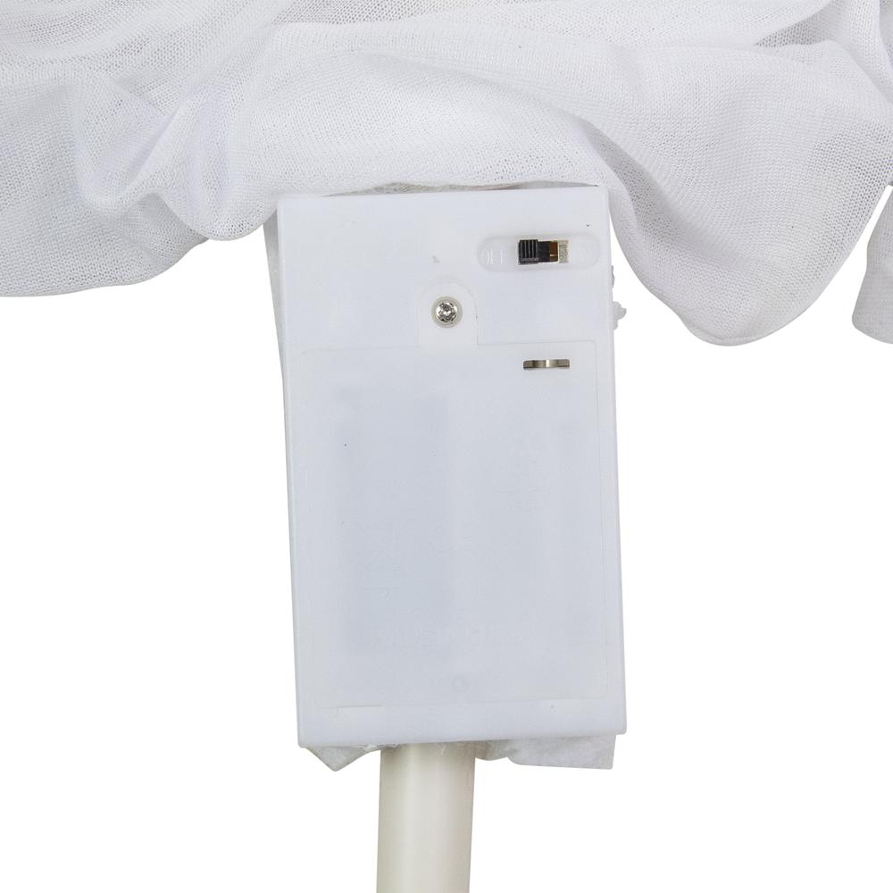 Set of 3 Lighted White Ghost Halloween Lawn Stakes. Picture 3