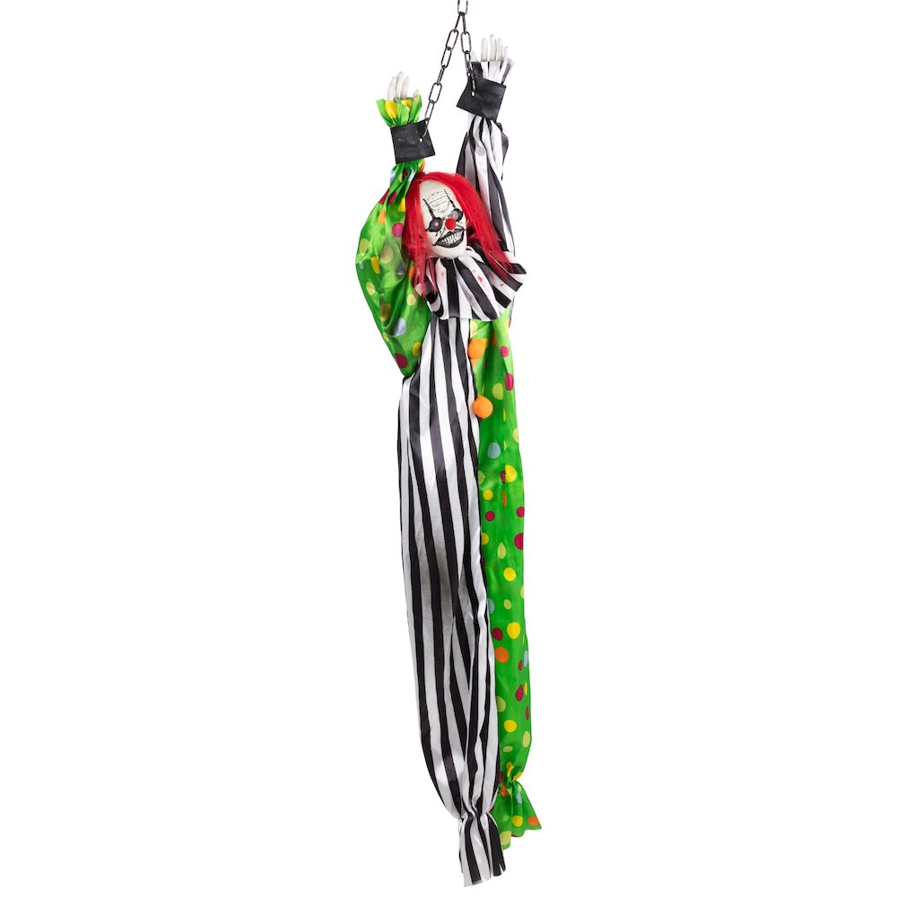 Animated Shaking Clown with Sound Hanging Halloween Decoration - 5'. Picture 2