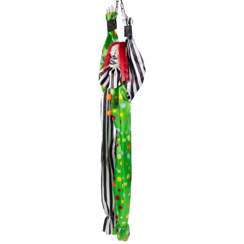 Animated Shaking Clown with Sound Hanging Halloween Decoration - 5'. Picture 3