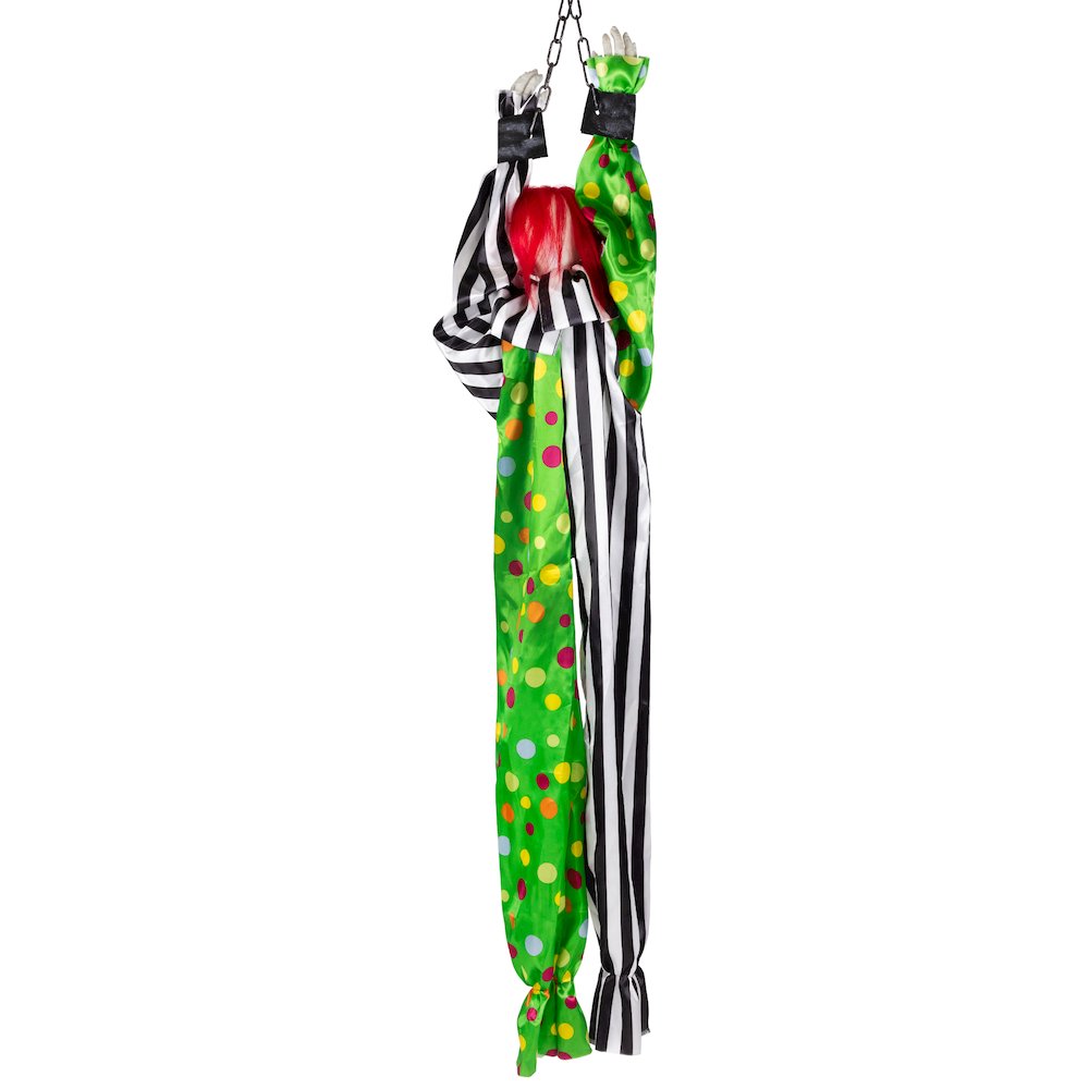 Animated Shaking Clown with Sound Hanging Halloween Decoration - 5'. Picture 4