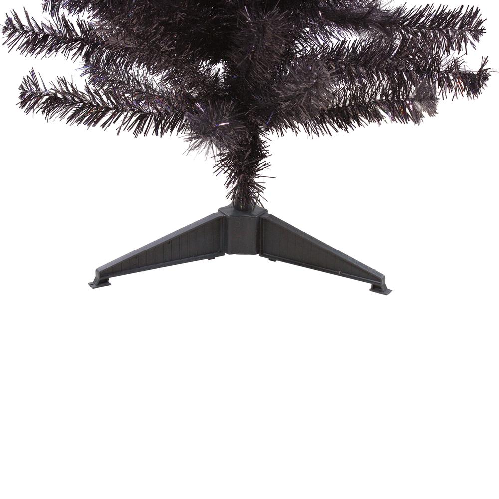 4' Slim Iridescent Brown Artificial Tinsel Christmas Tree - Unlit. Picture 4