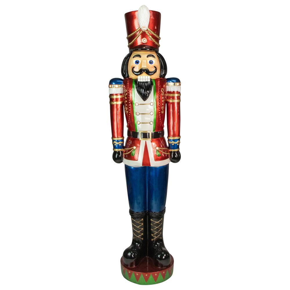 75" LED Lighted Metallic Jeweled Commercial Grade Fiberglass Christmas Nutcracker. Picture 1
