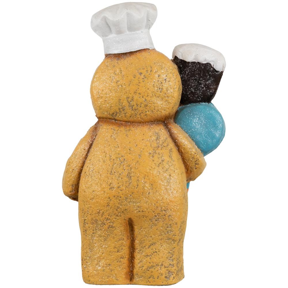 17.5" LED Lighted Glittered Gingerbread Snowman Chef Christmas Figure. Picture 7