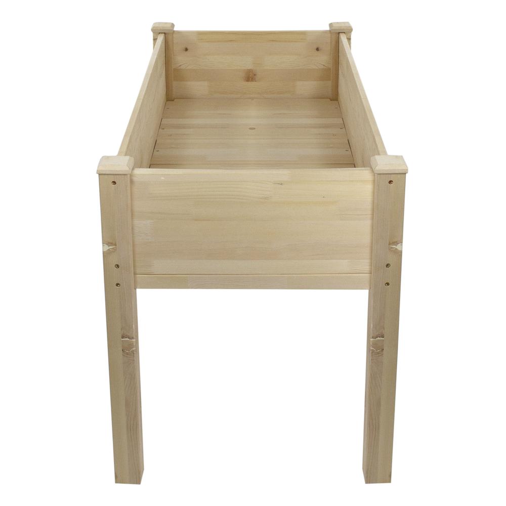 4ft Natural Wood Raised Garden Bed Planter Box with Liner. Picture 4