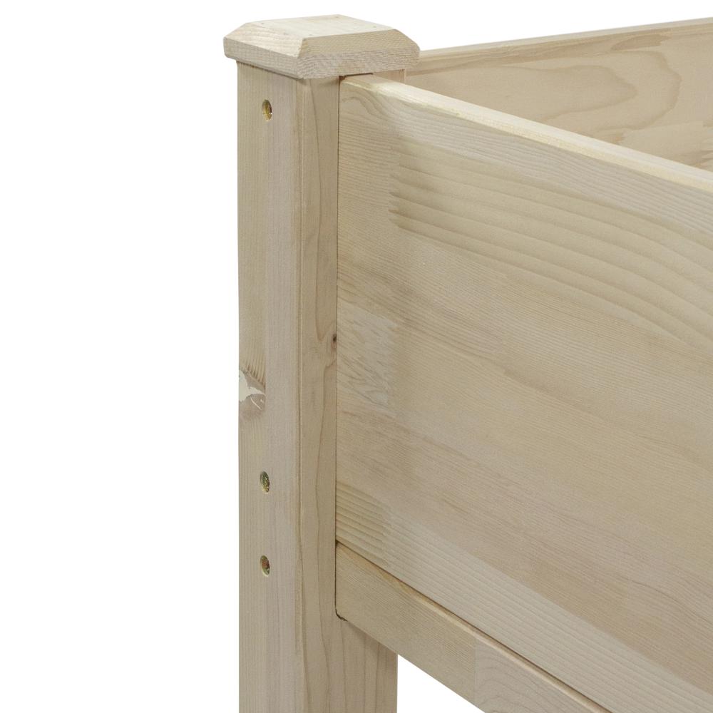 4ft Natural Wood Raised Garden Bed Planter Box with Liner. Picture 5