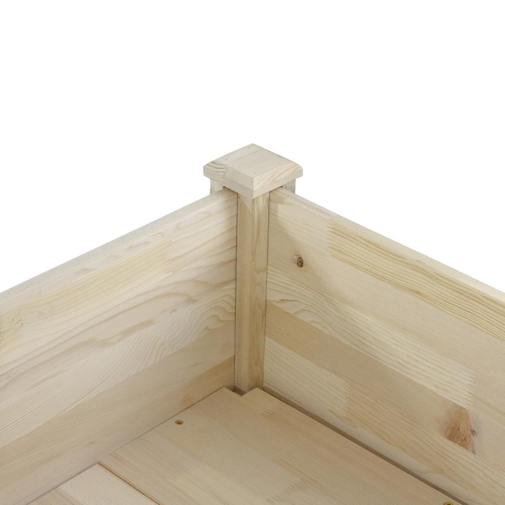 4ft Natural Wood Raised Garden Bed Planter Box with Liner. Picture 6