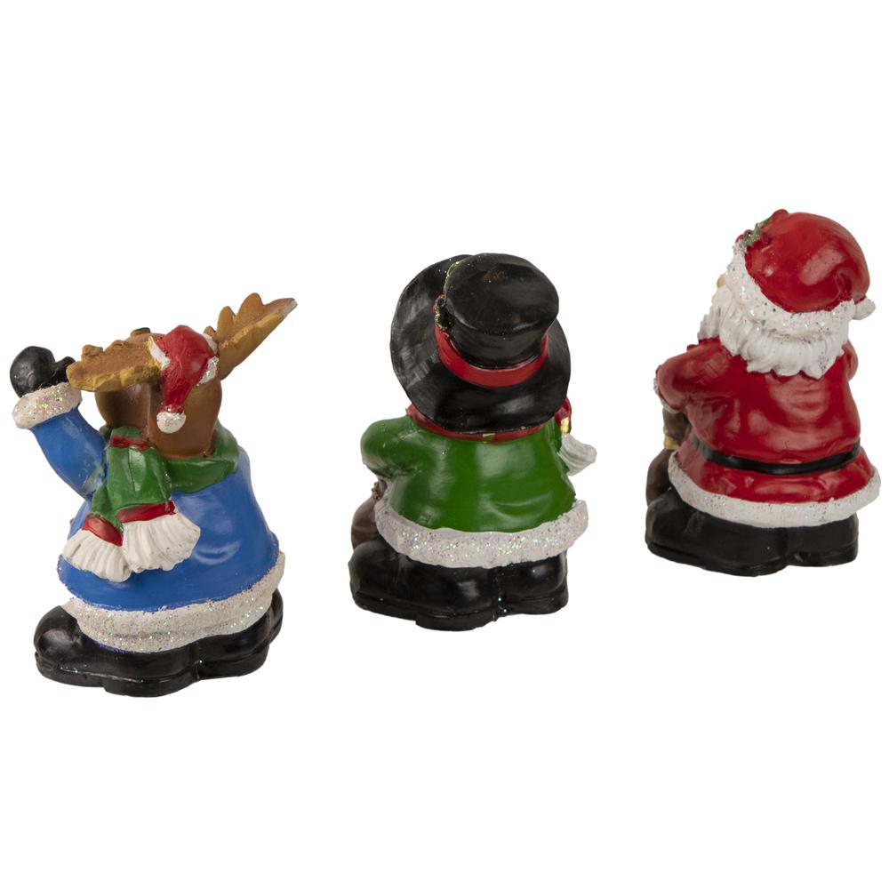 Set of 3 Santa  Snowman and Reindeer Christmas Stocking Holders 5.25". Picture 5