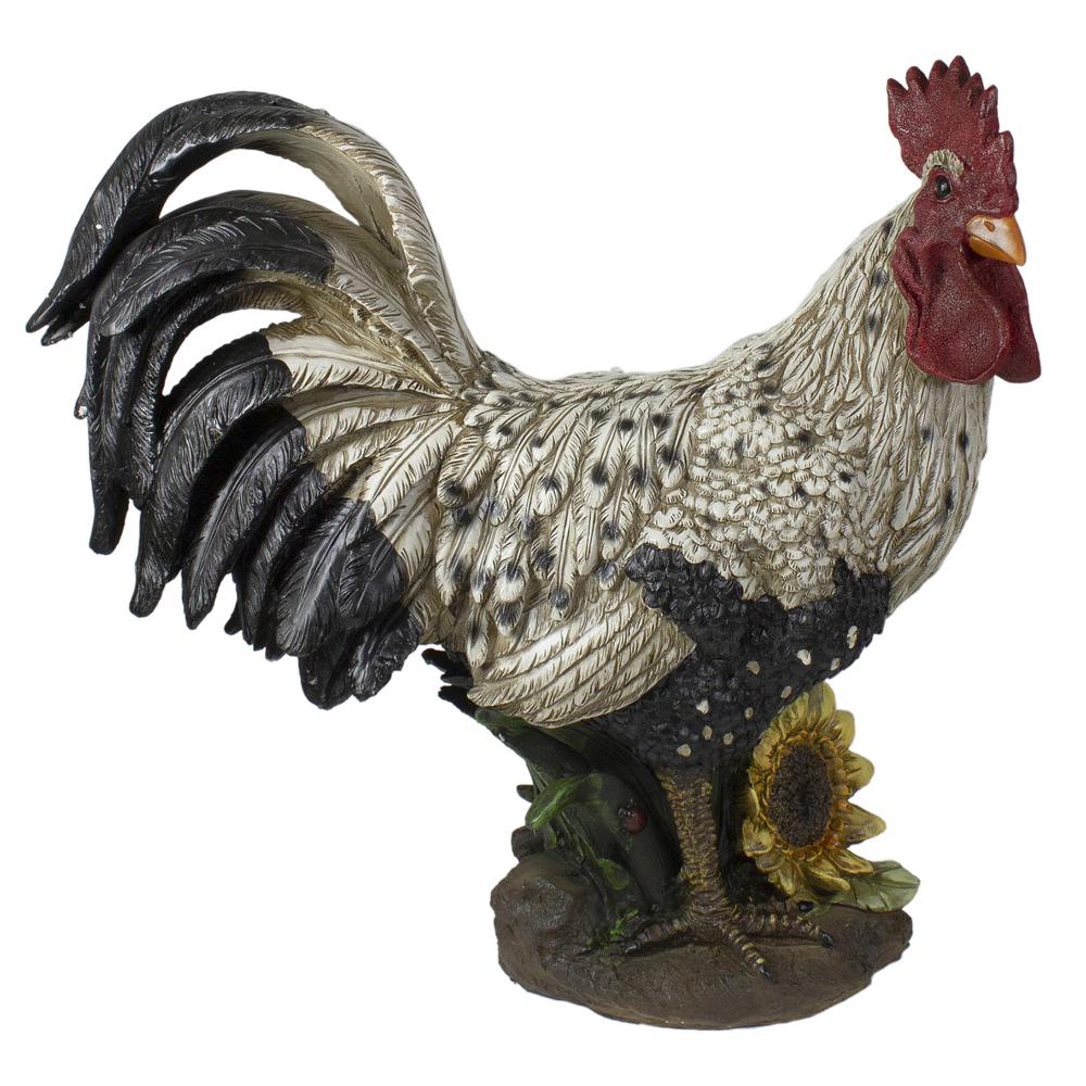 17" Standing Rooster Outdoor Garden Statue. Picture 1