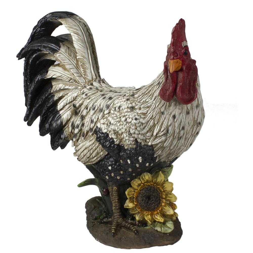 17" Standing Rooster Outdoor Garden Statue. Picture 3
