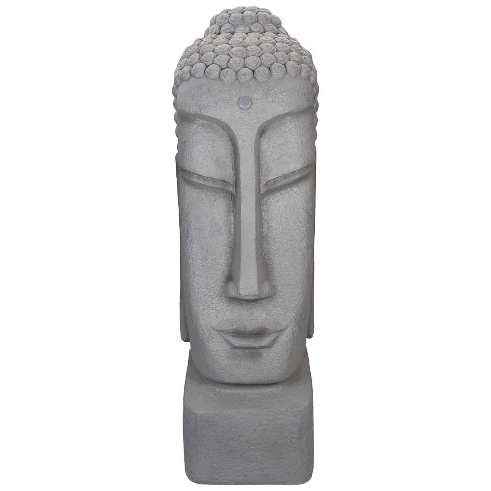 23.25" Large Buddha Head Outdoor Garden Statue. Picture 1