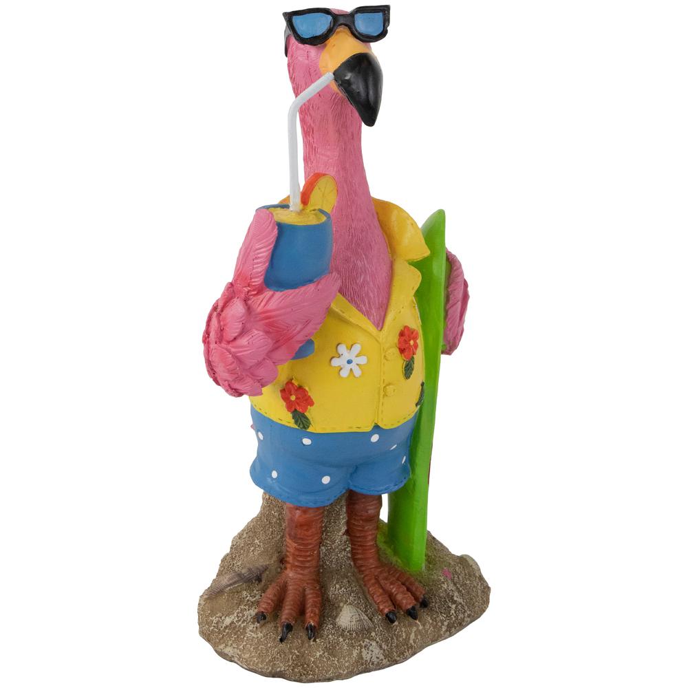 11.5" Tropical Pink Flamingo Outdoor Garden Statue. Picture 3