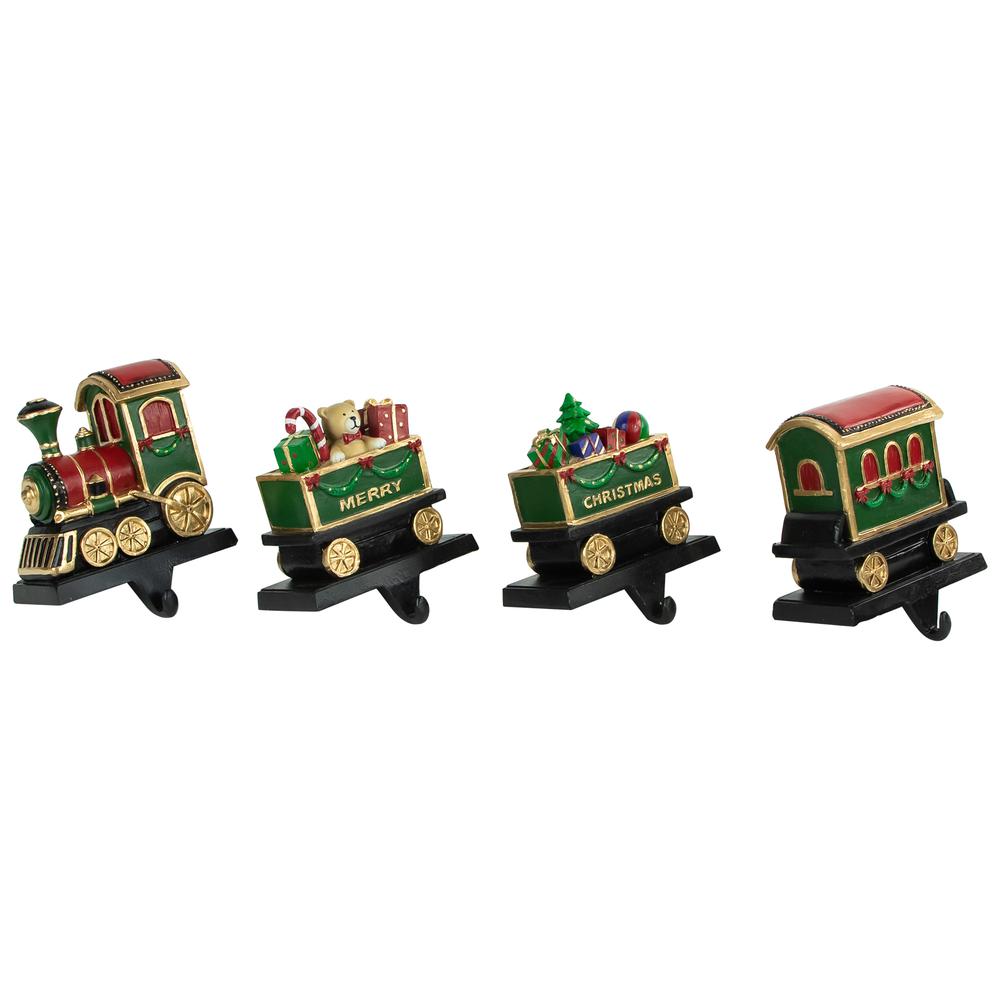 Set of 4 Merry Christmas Train Stocking Holders 4.75". Picture 2