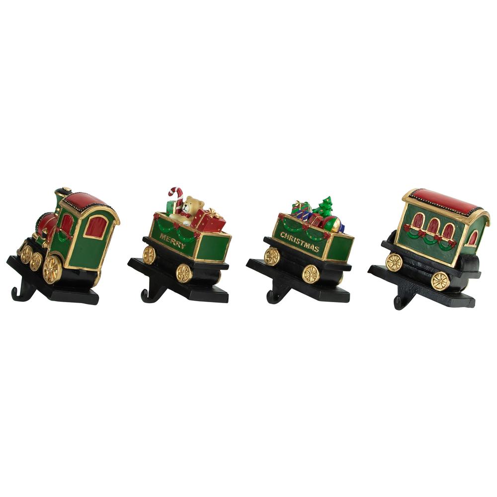 Set of 4 Merry Christmas Train Stocking Holders 4.75". Picture 3