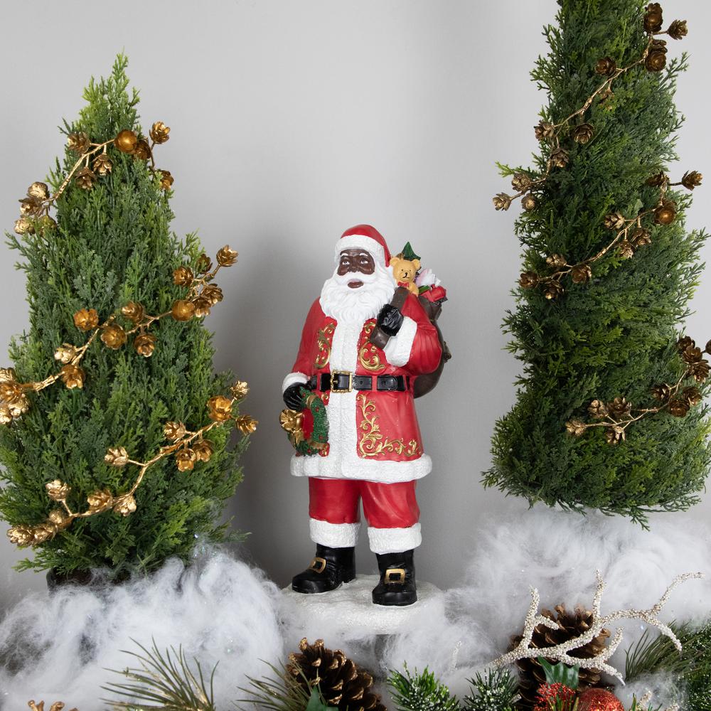 14" African American Santa Claus Christmas Figurine. Picture 2