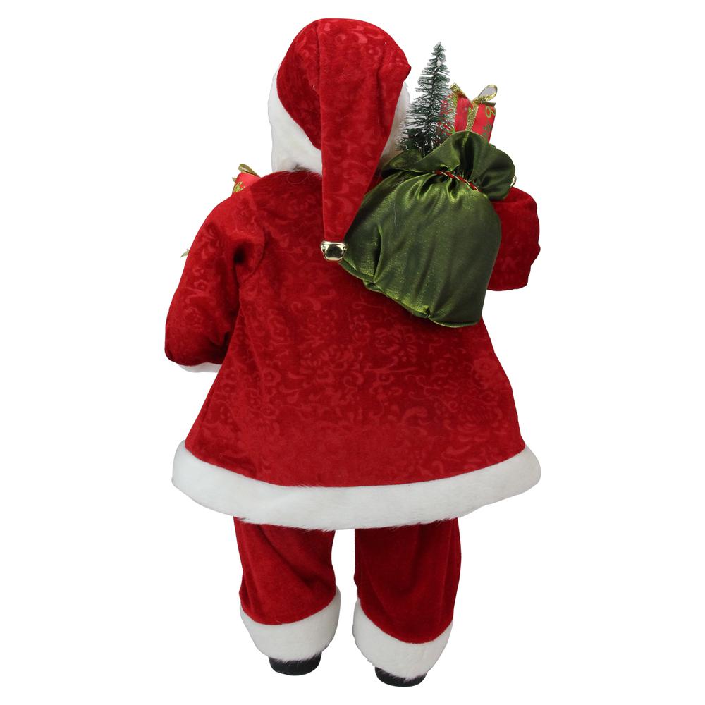 24" Red and White Santa Claus with Presents and Drum Christmas Figure. Picture 4