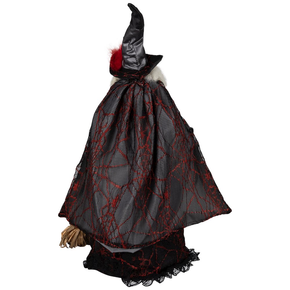 Victorian Style Witch with Broom Halloween Figure - 18". Picture 5