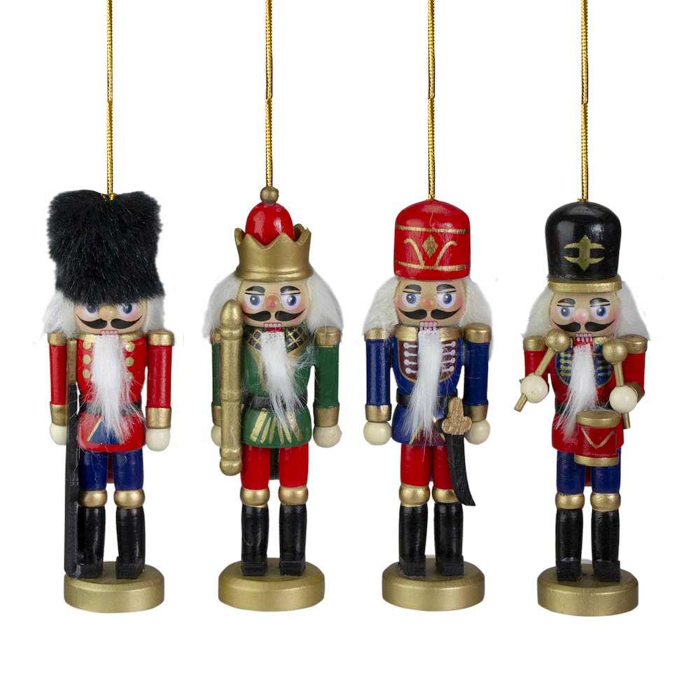 Set of 4 Assorted Classic Nutcracker Ornaments 5". Picture 1