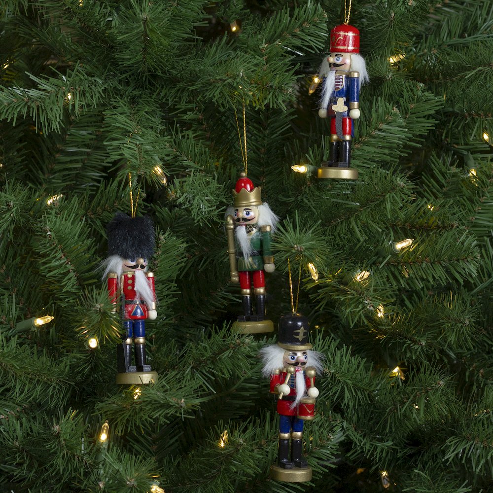 Set of 4 Assorted Classic Nutcracker Ornaments 5". Picture 2