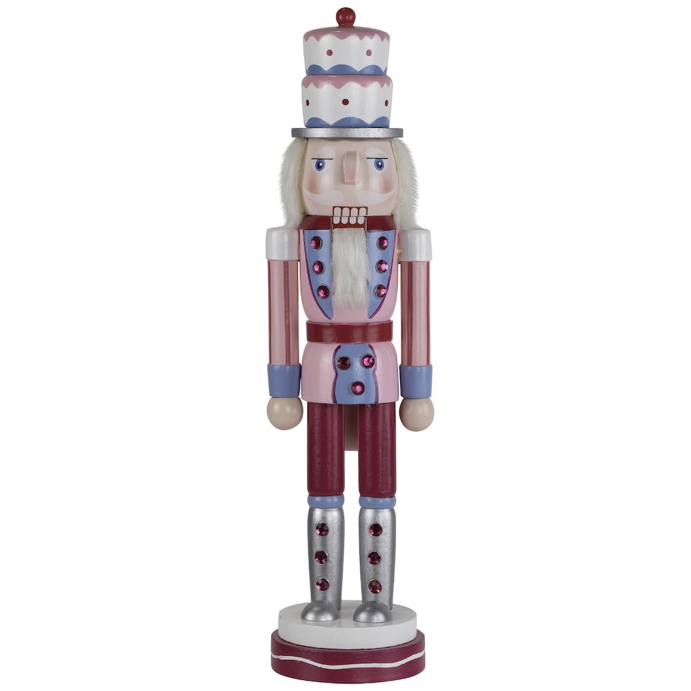 Cake King Nutcracker Christmas Figure - 15" - Pink and Blue. Picture 2