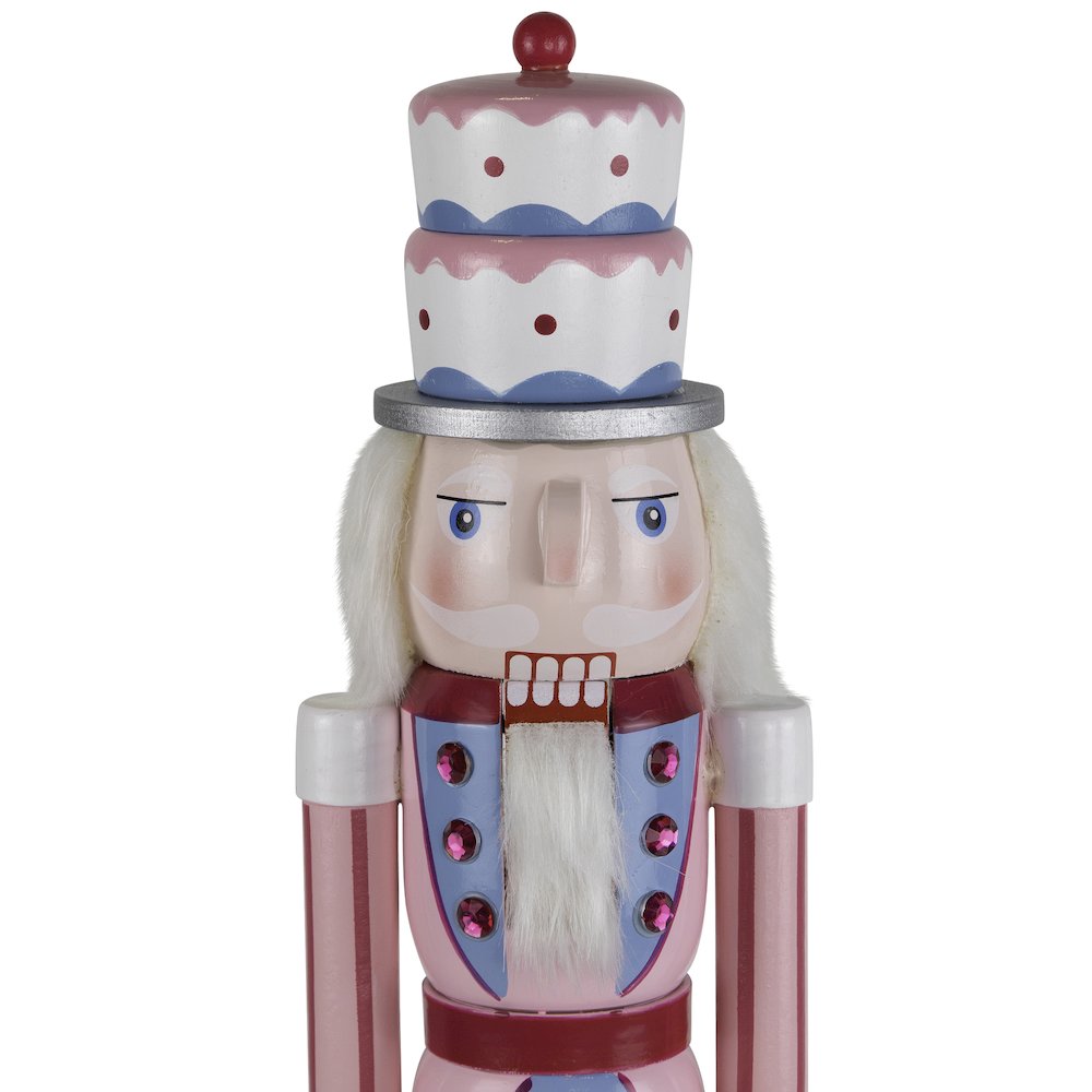 Cake King Nutcracker Christmas Figure - 15" - Pink and Blue. Picture 5