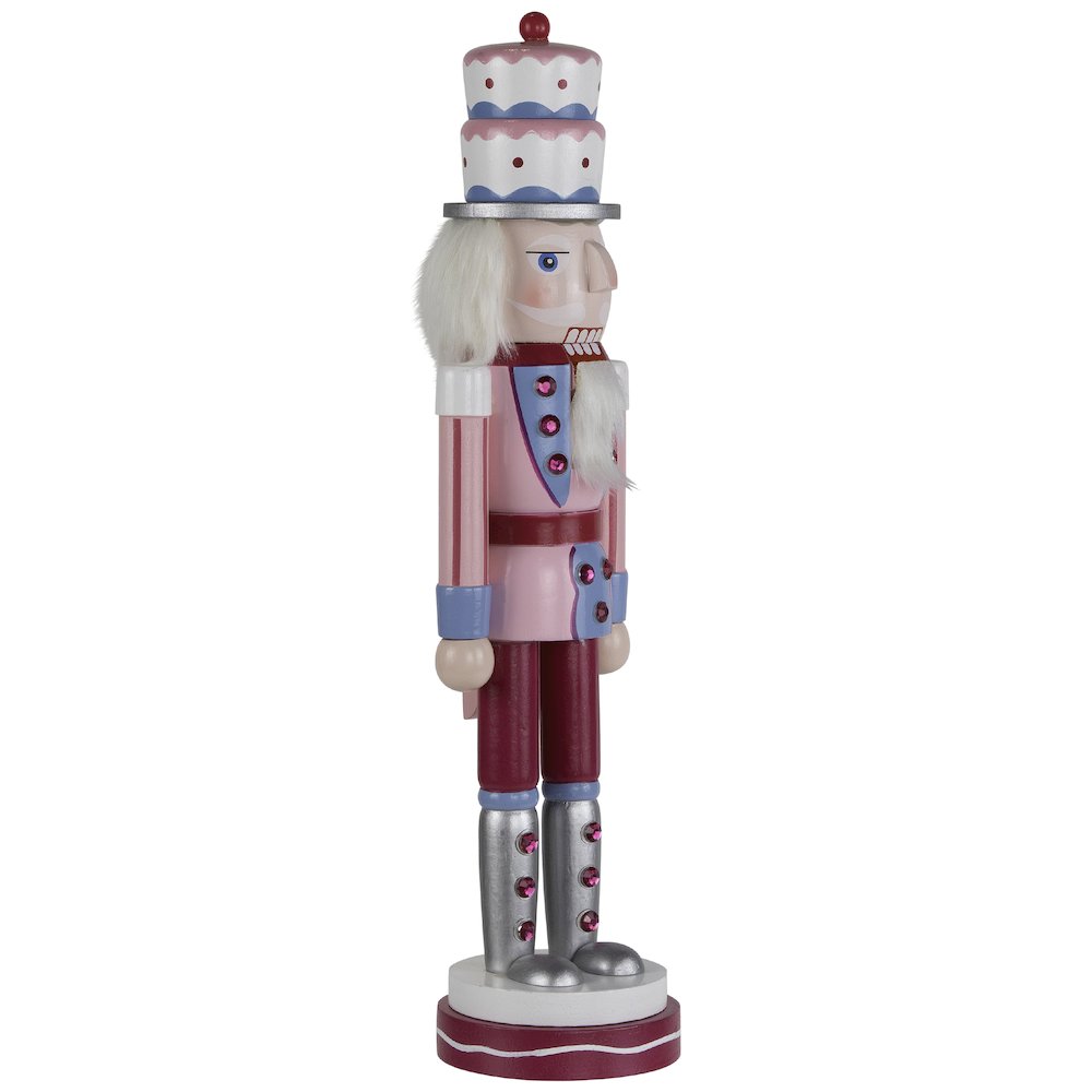 Cake King Nutcracker Christmas Figure - 15" - Pink and Blue. Picture 3
