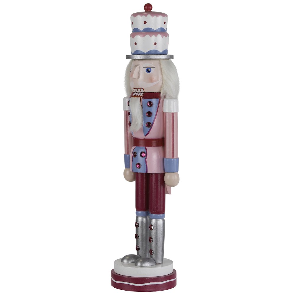 Cake King Nutcracker Christmas Figure - 15" - Pink and Blue. Picture 4