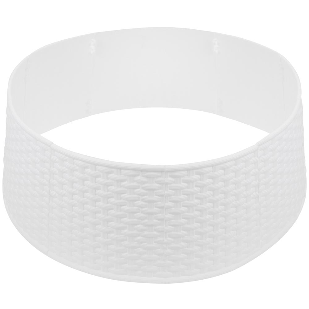 21" White Rattan Pattern Medium Christmas Tree Collar. Picture 3