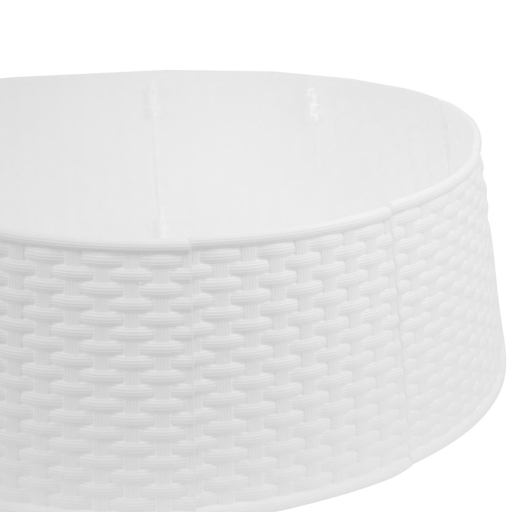 21" White Rattan Pattern Medium Christmas Tree Collar. Picture 4