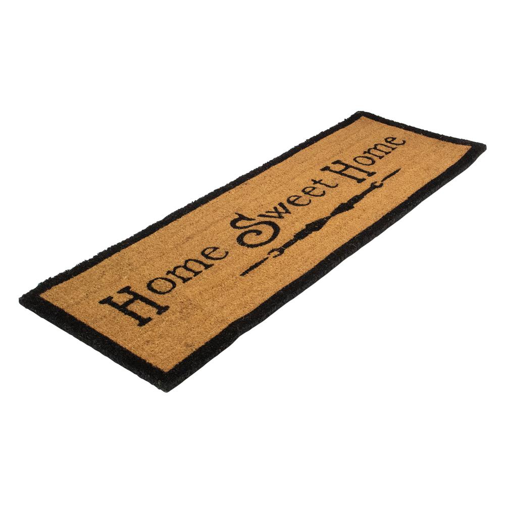 Natural Coir Rectangular "Home Sweet Home" Doormat 16" x 48". Picture 4