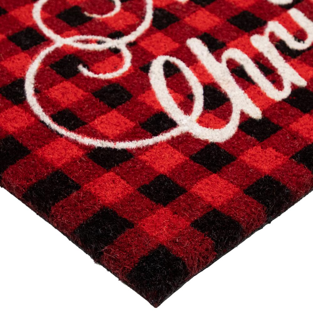 Red and Black "Merry Christmas" Natural Coir Christmas Outdoor Doormat 18" x 30". Picture 7