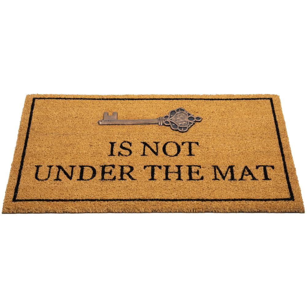 Key is Not Under the Mat Coir Outdoor Doormat 18" x 30". Picture 4