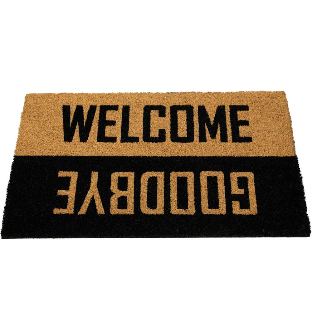 Natural Coir "Welcome Goodbye" Outdoor Doormat 18" x 30". Picture 4